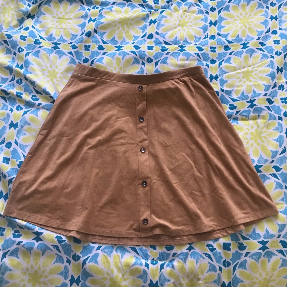 Full Tilt Light Brown Suede Skirt